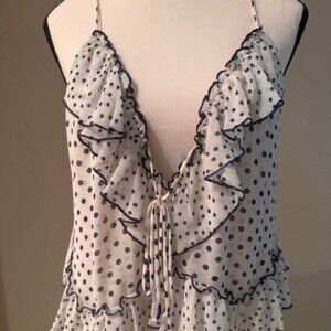 Free People Black and White Polka Dot Strappy Top/Camisole